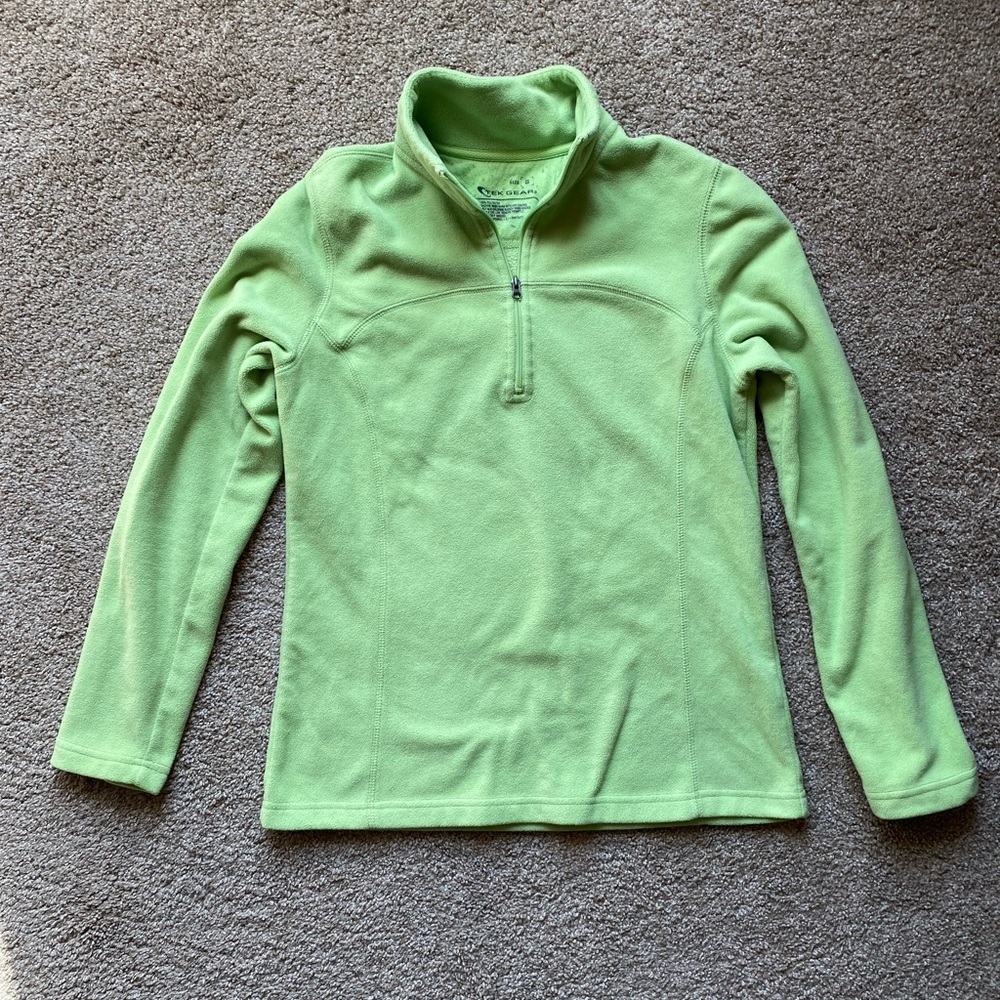 Lime Green Quarter-Zip fleece, size Small